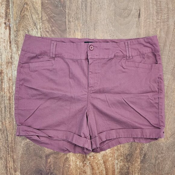 Torrid Shorts Womens 22 Plus Sized Chinos Maroon Plum Cotton - Picture 1 of 5